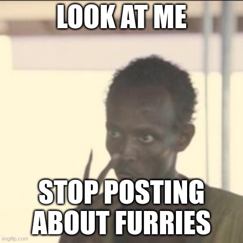Look At Me | LOOK AT ME; STOP POSTING ABOUT FURRIES | image tagged in memes,look at me | made w/ Imgflip meme maker