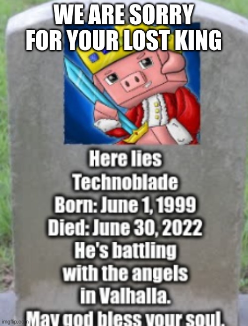 WE ARE SORRY FOR YOUR LOST KING | made w/ Imgflip meme maker