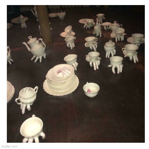 yummy | image tagged in tea,teacups,cursed,fingers,hands,why are you reading the tags | made w/ Imgflip meme maker