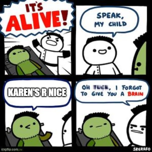 Karen | KAREN'S R NICE | image tagged in karen | made w/ Imgflip meme maker
