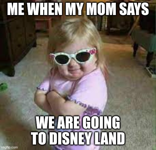 ME WHEN MY MOM SAYS; WE ARE GOING TO DISNEY LAND | image tagged in funny,memes | made w/ Imgflip meme maker