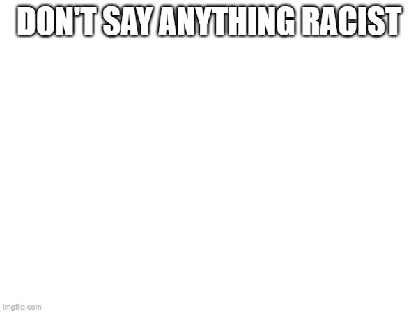 DON'T SAY ANYTHING RACIST | made w/ Imgflip meme maker