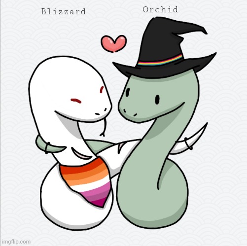 Blizzard & Orchid | Orchid; Blizzard | image tagged in snek | made w/ Imgflip meme maker