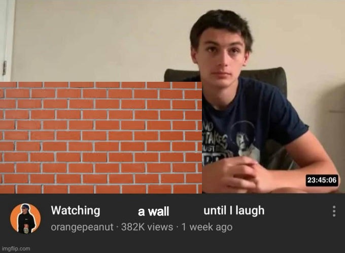 watching until i laugh | a wall | image tagged in watching until i laugh | made w/ Imgflip meme maker