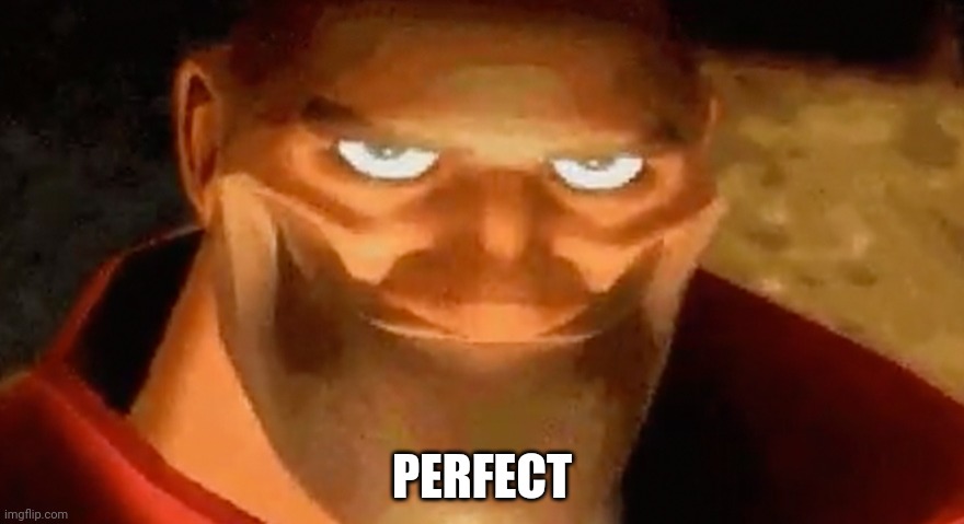 Creepy smile (heavy tf2) | PERFECT | image tagged in creepy smile heavy tf2 | made w/ Imgflip meme maker