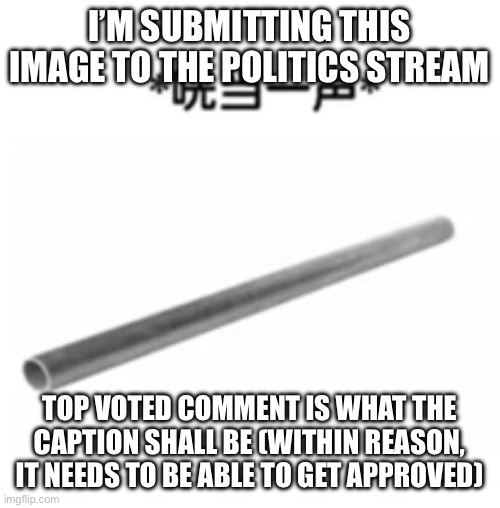 Make it funny | I’M SUBMITTING THIS IMAGE TO THE POLITICS STREAM; TOP VOTED COMMENT IS WHAT THE CAPTION SHALL BE (WITHIN REASON, IT NEEDS TO BE ABLE TO GET APPROVED) | made w/ Imgflip meme maker