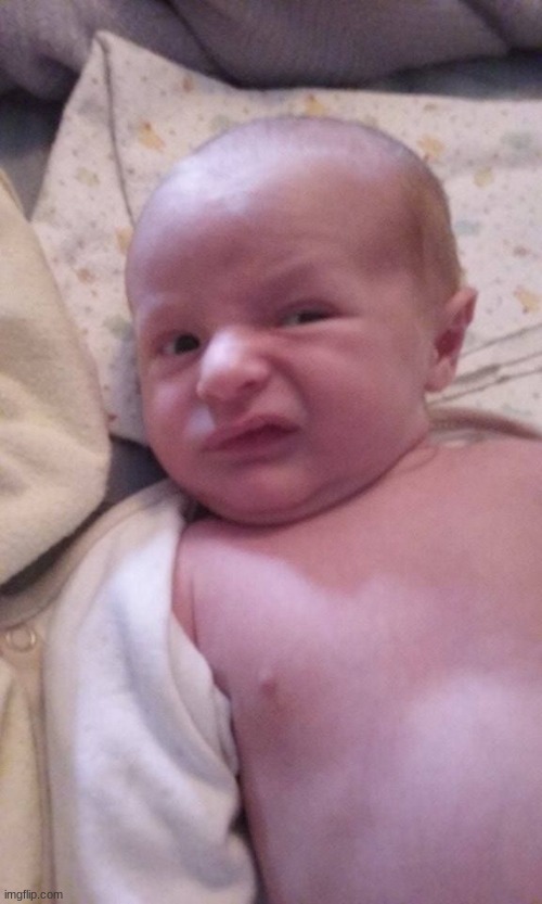 baby with gross look | image tagged in baby with gross look | made w/ Imgflip meme maker