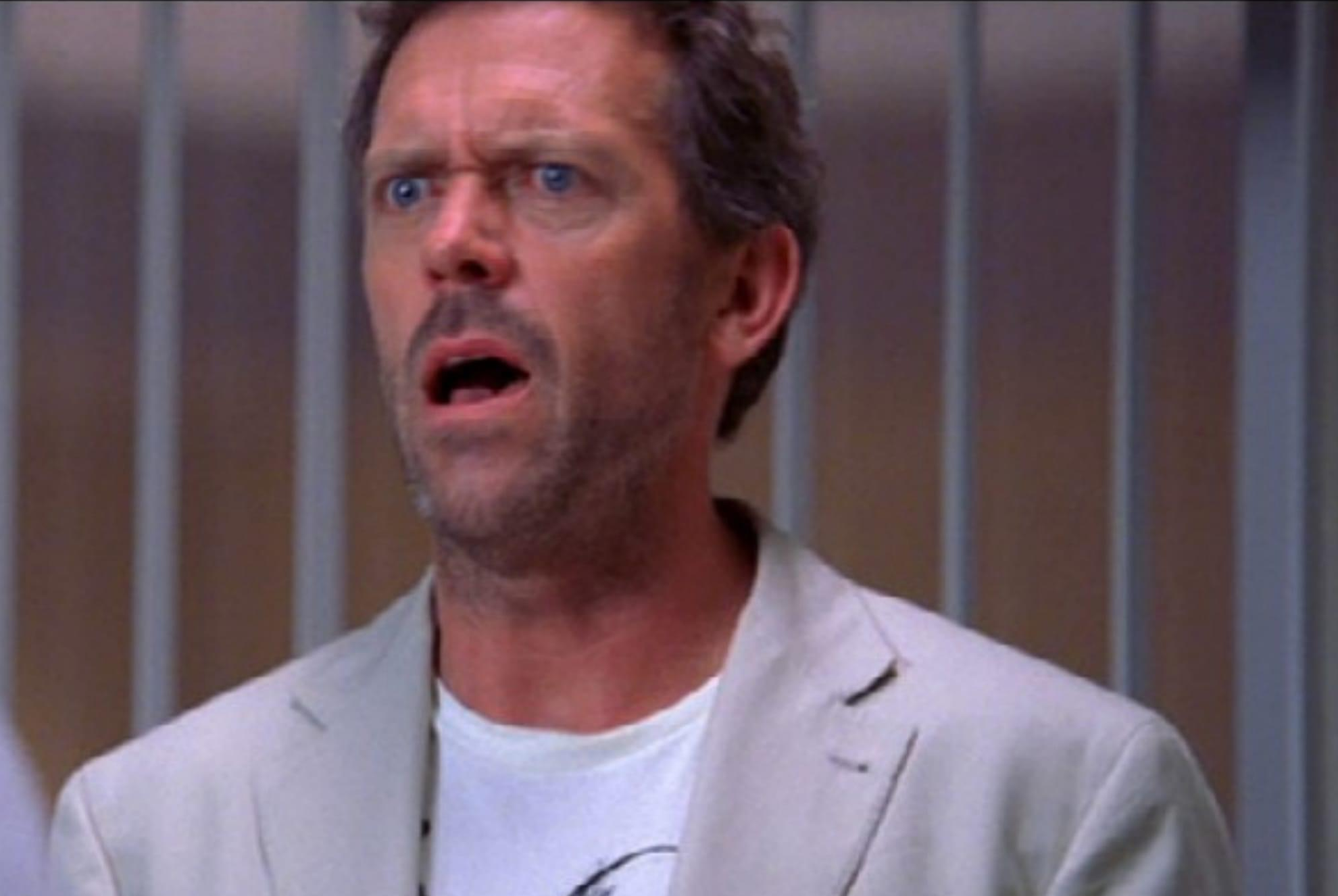High Quality DR. HOUSE SHOCKED FACE Blank Meme Template