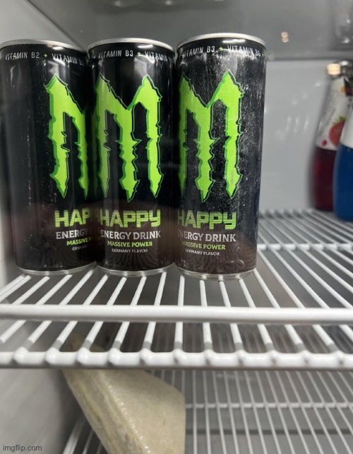 Happy Energy Drink | image tagged in off brand,memes,funny | made w/ Imgflip meme maker