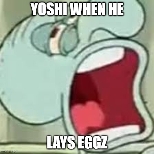 Yoshi Eggz | YOSHI WHEN HE; LAYS EGGZ | image tagged in memes,funny | made w/ Imgflip meme maker