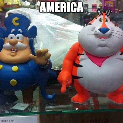 Murica | AMERICA | image tagged in captain crunch cereal,frosted flakes | made w/ Imgflip meme maker