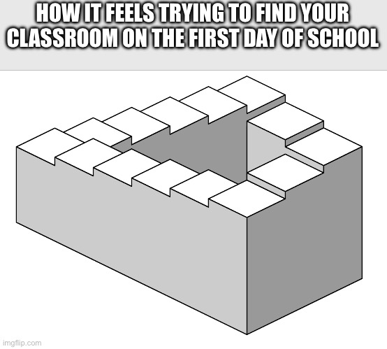 HOW IT FEELS TRYING TO FIND YOUR CLASSROOM ON THE FIRST DAY OF SCHOOL | made w/ Imgflip meme maker
