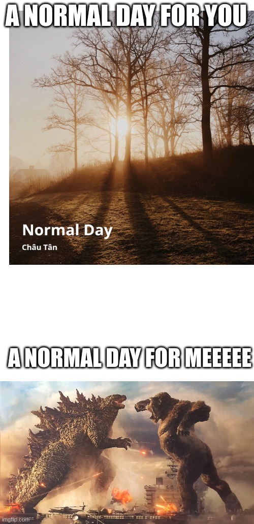 OHIO | A NORMAL DAY FOR YOU; A NORMAL DAY FOR MEEEEE | image tagged in godzilla | made w/ Imgflip meme maker