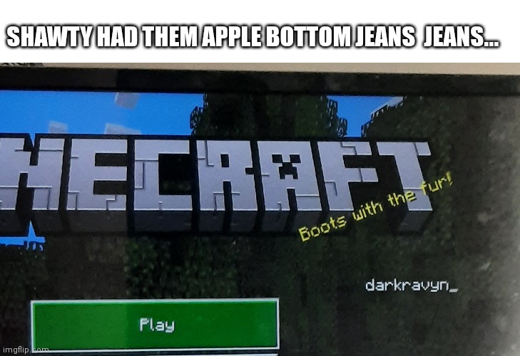 Lol | SHAWTY HAD THEM APPLE BOTTOM JEANS  JEANS... | image tagged in blank white template | made w/ Imgflip meme maker