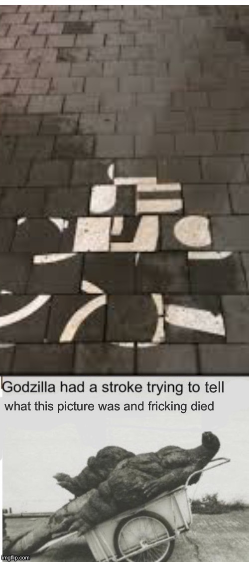 What does that picture mean?!? | tell; what this picture was and fricking died | image tagged in memes,funny,you had one job,godzilla had a stroke trying to read this and fricking died | made w/ Imgflip meme maker