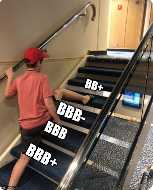 Skipping steps | BB+; BBB-; BBB; BBB+ | image tagged in skipping steps | made w/ Imgflip meme maker