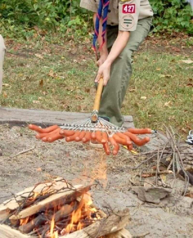 Weenie roast on rake Blank Meme Template