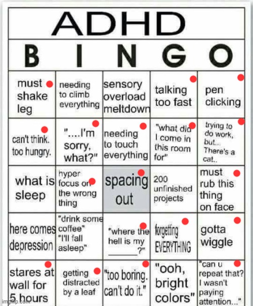 hmm... | image tagged in adhd bingo | made w/ Imgflip meme maker