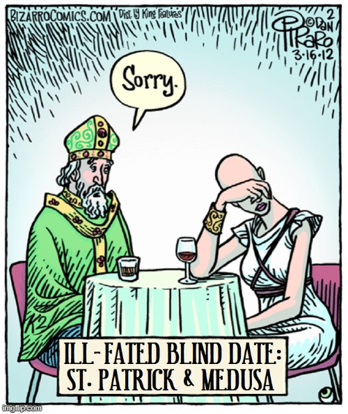 Baldness is NO Joking Matter | image tagged in vince vance,st patrick's day,st paddy's day,medusa,comics/cartoons,memes | made w/ Imgflip meme maker