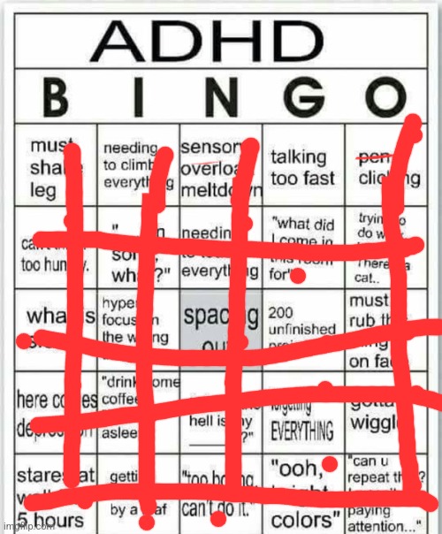 seems kinda serious. | image tagged in adhd bingo | made w/ Imgflip meme maker