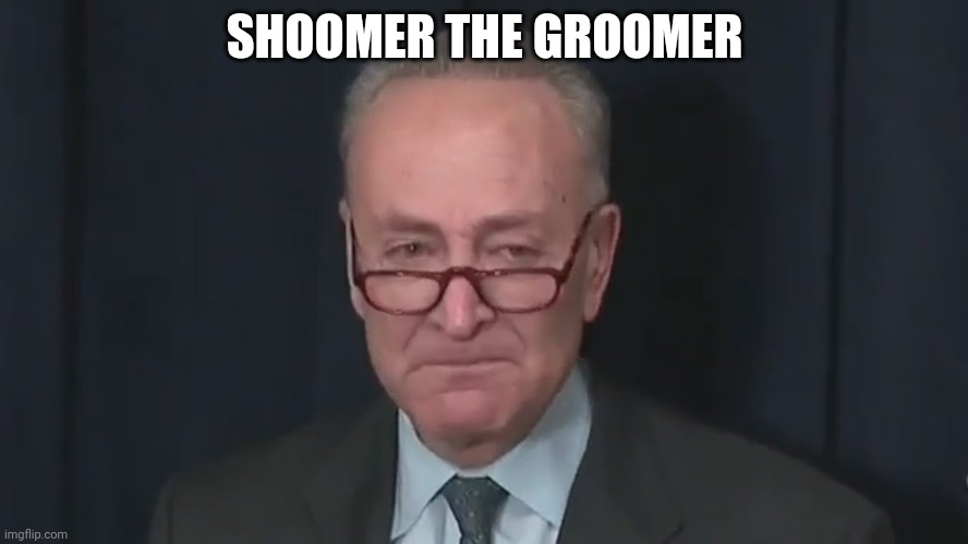 Groomer shoomer | SHOOMER THE GROOMER | image tagged in chuck schumer crying | made w/ Imgflip meme maker