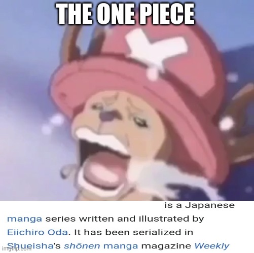 Dead meme, i know | THE ONE PIECE | image tagged in chopper crying,one piece | made w/ Imgflip meme maker