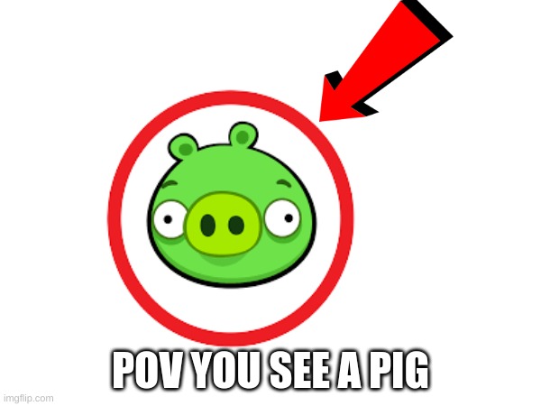 bad piggys | POV YOU SEE A PIG | image tagged in bad piggies | made w/ Imgflip meme maker