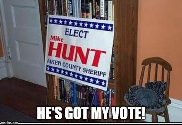 Vote for Mike | HE'S GOT MY VOTE! | image tagged in poltics,voting | made w/ Imgflip meme maker
