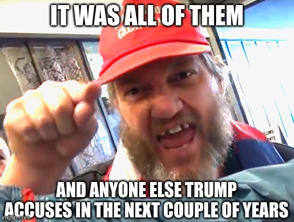 angry trumper | IT WAS ALL OF THEM AND ANYONE ELSE TRUMP ACCUSES IN THE NEXT COUPLE OF YEARS | image tagged in angry trumper | made w/ Imgflip meme maker