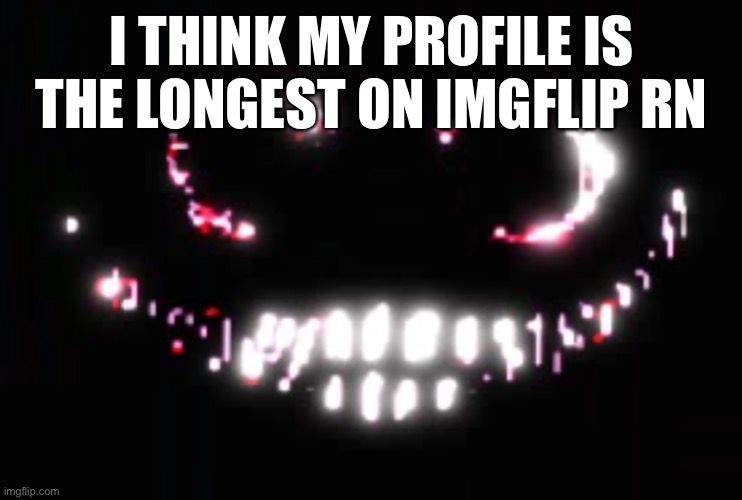 full effect by clicking show all or whatever on the comments | I THINK MY PROFILE IS THE LONGEST ON IMGFLIP RN | image tagged in dupe | made w/ Imgflip meme maker