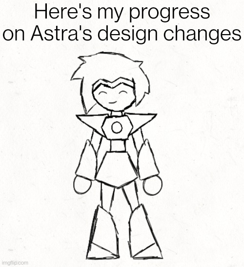Kinda looks like something from an 80's show ngl | Here's my progress on Astra's design changes | made w/ Imgflip meme maker