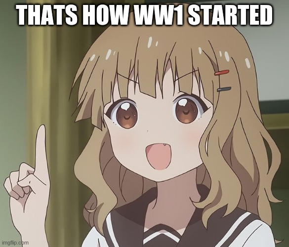 thats how ww1 began kids | THATS HOW WW1 STARTED | image tagged in the person above me,the person | made w/ Imgflip meme maker