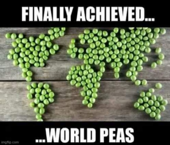 World Peas | image tagged in bad pun,memes,funny | made w/ Imgflip meme maker