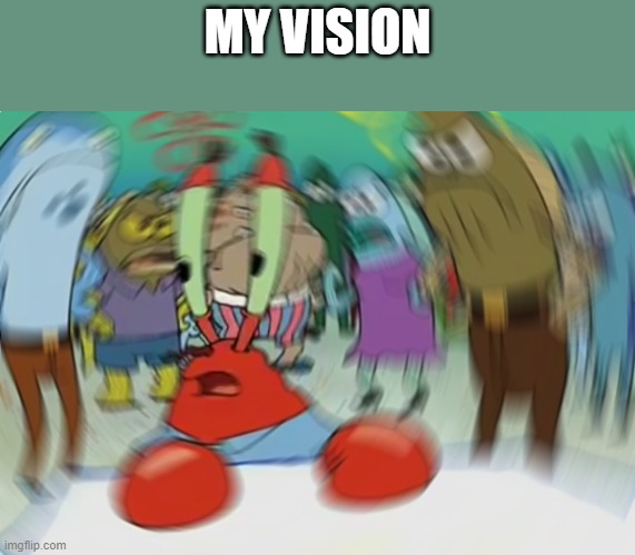 Mr Krabs Blur Meme | MY VISION | image tagged in memes,mr krabs blur meme | made w/ Imgflip meme maker