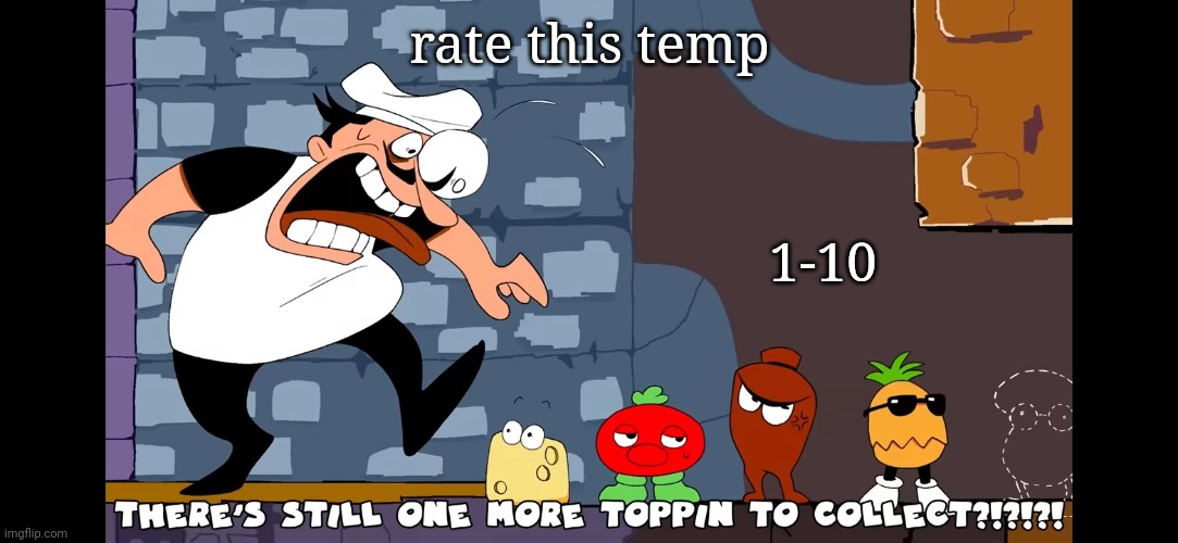 It's Pizza Time. | rate this temp; 1-10 | image tagged in it's pizza time | made w/ Imgflip meme maker