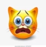 cat stock emoji scared Blank Meme Template