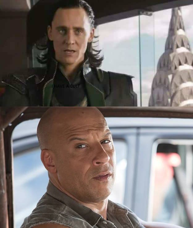 Loki vs Dom Toretto Blank Meme Template