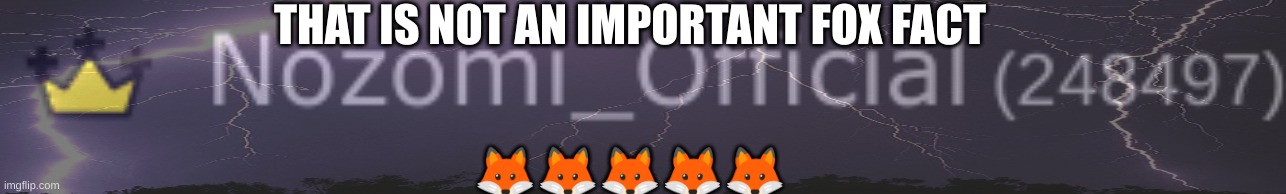 that is not an important fox fact | THAT IS NOT AN IMPORTANT FOX FACT; 🦊🦊🦊🦊🦊 | made w/ Imgflip meme maker