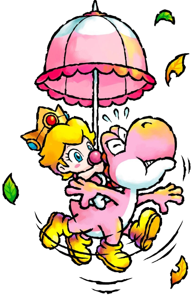 Pink Yoshi & baby Peach Blank Meme Template