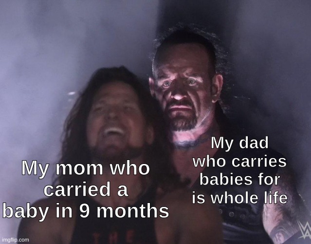 e | My dad who carries babies for is whole life; My mom who carried a baby in 9 months | image tagged in yes | made w/ Imgflip meme maker