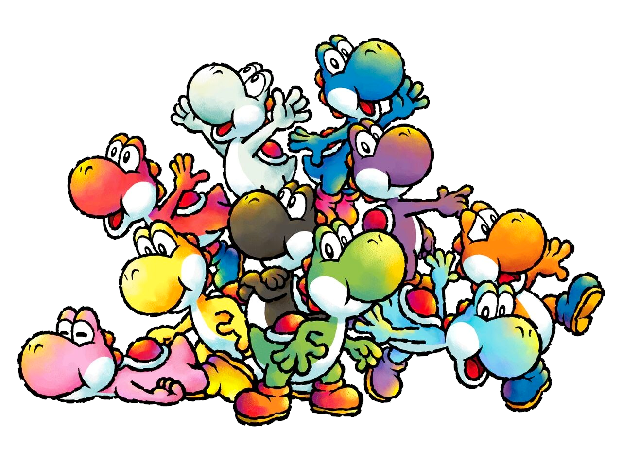 High Quality The Yoshi Family (Yoshi (Species) Colors) Blank Meme Template