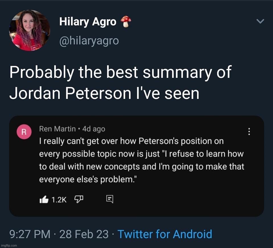 Summary of Jordan Peterson | image tagged in summary of jordan peterson | made w/ Imgflip meme maker