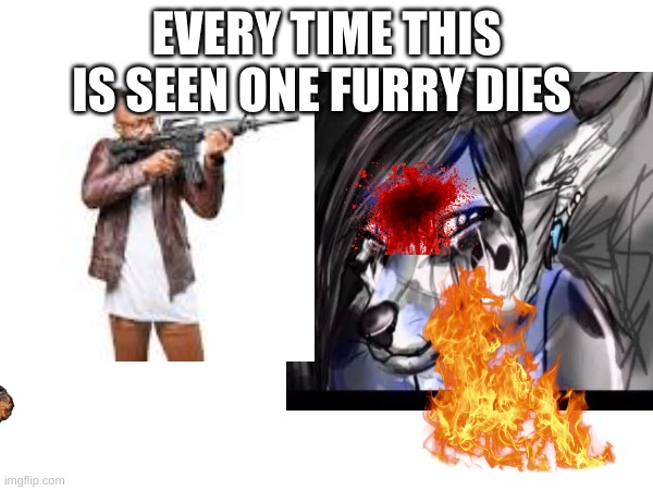 EVERY TIME THIS IS SEEN ONE FURRY DIES | image tagged in anti furry | made w/ Imgflip meme maker