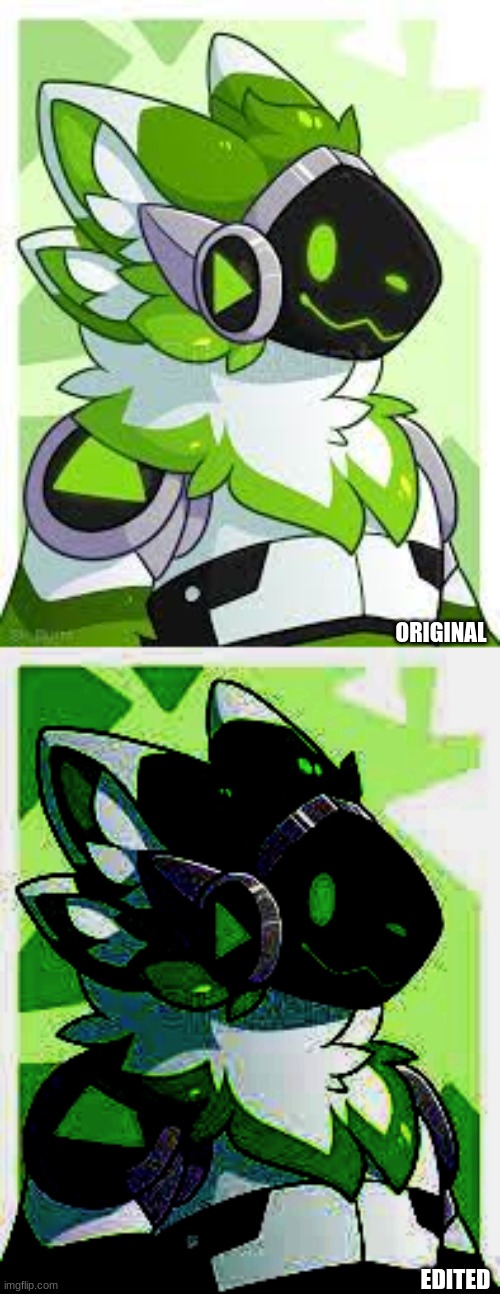 Art by SirBurnt (Edited by Me! (Frosten Ice-Fang)) | ORIGINAL; EDITED | image tagged in protogen,furry,toaster | made w/ Imgflip meme maker