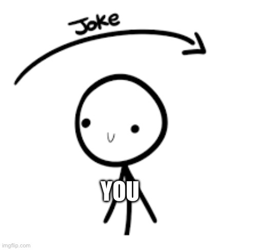 Joke Over Head | YOU | image tagged in joke over head | made w/ Imgflip meme maker