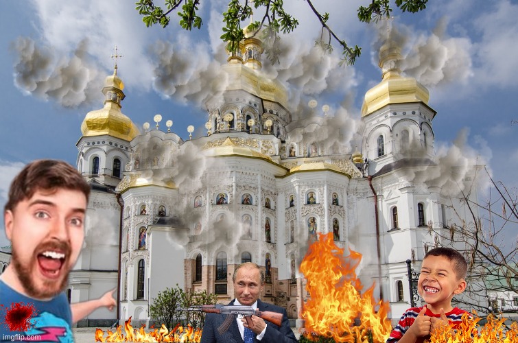 Last to leave Kiev wins $10,000,000 | image tagged in kiev ukraine cathedral | made w/ Imgflip meme maker