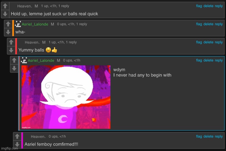 Asriel is a femboy Comfirmed | made w/ Imgflip meme maker