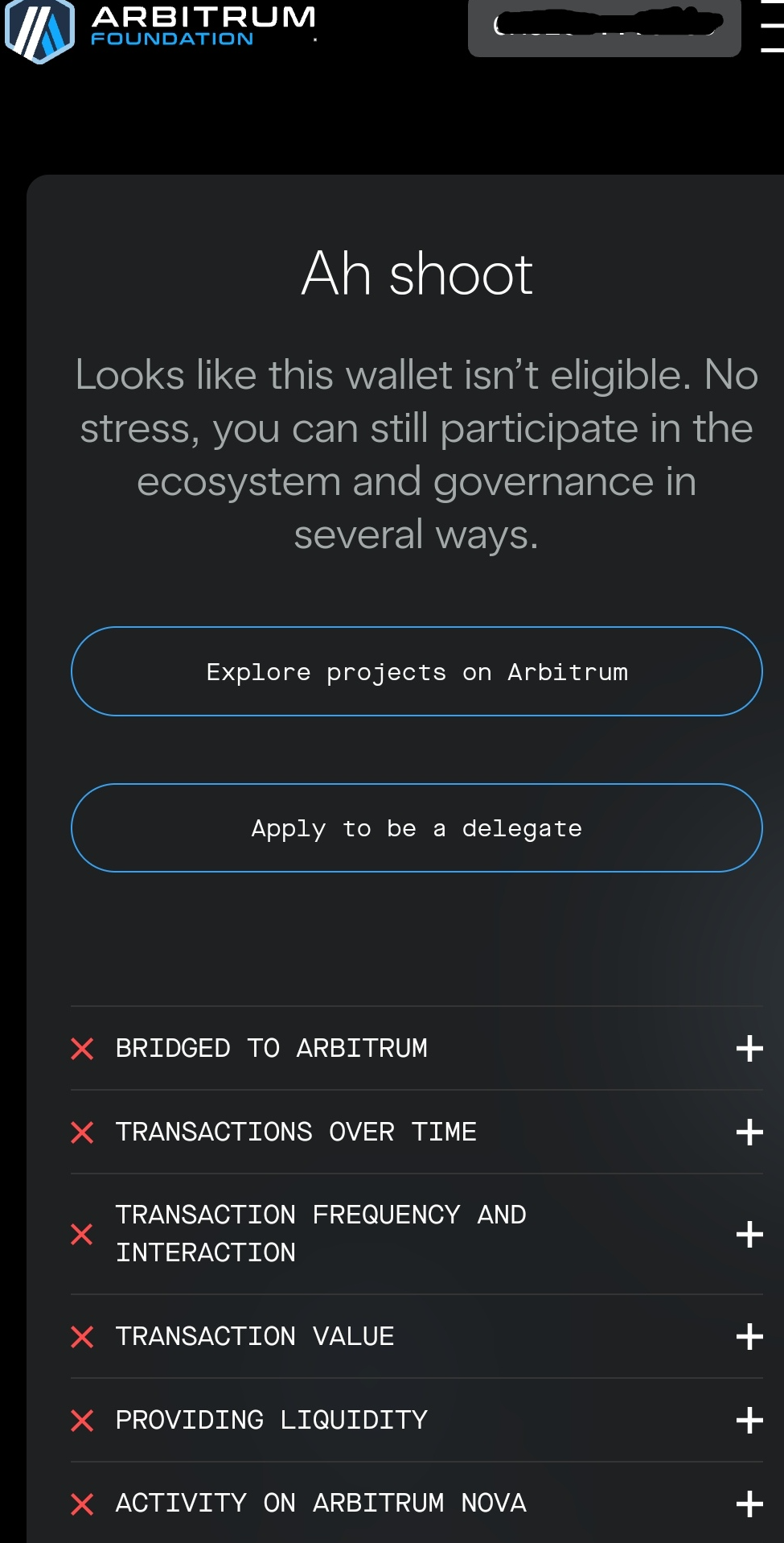 Arbitrum offshoot ineligible. Blank Meme Template