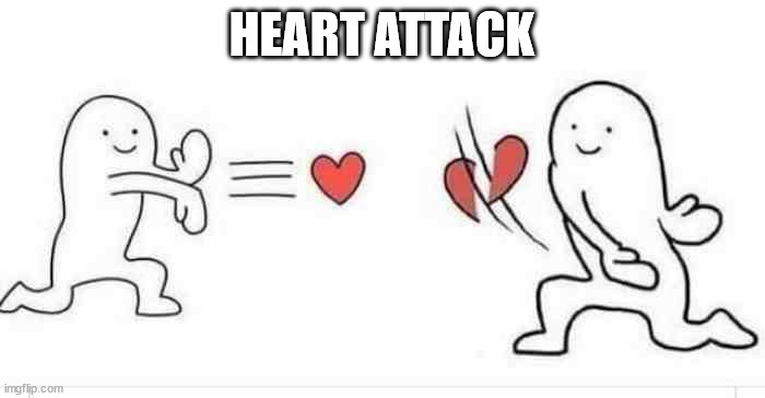 Slicing Heart | HEART ATTACK | image tagged in slicing heart | made w/ Imgflip meme maker