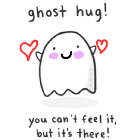 cute ghost hugg Blank Meme Template
